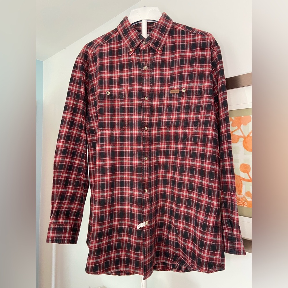 Carhartt Red and Black Plaid Button Down Shirt